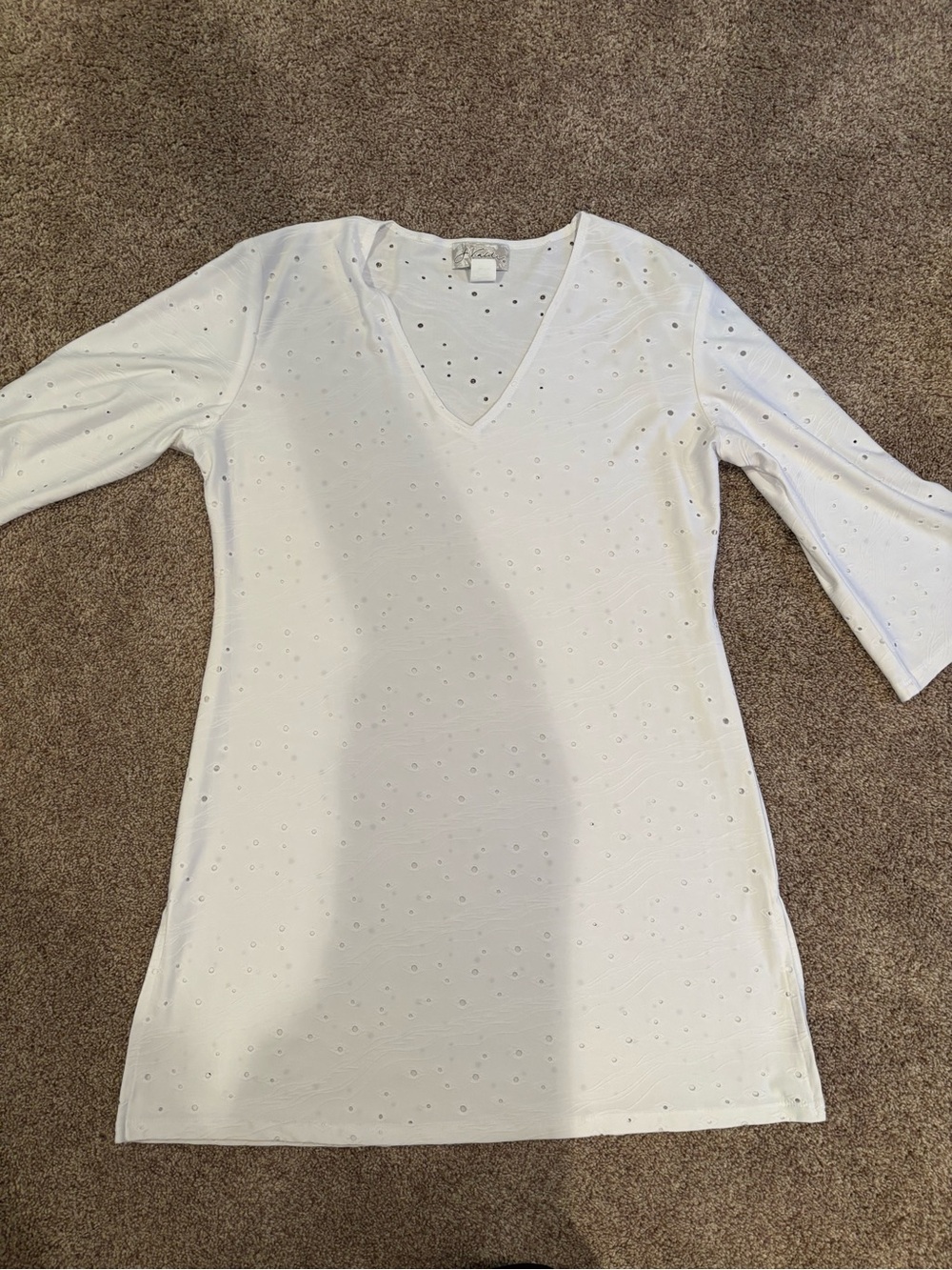 STYLEWE White Eyelet V-Neck Swim Coverup